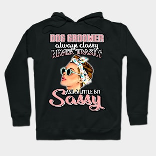 Dog Groomer Always Classy Never Trashy Awesome Hoodie